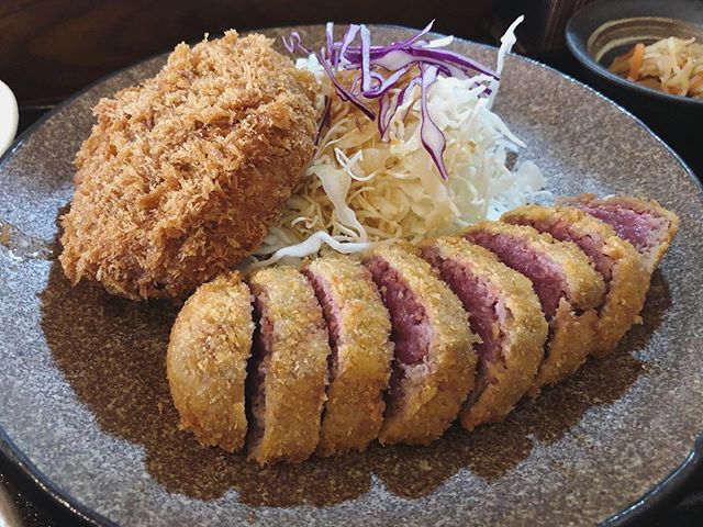 牛カツ定食＋メンチカツ